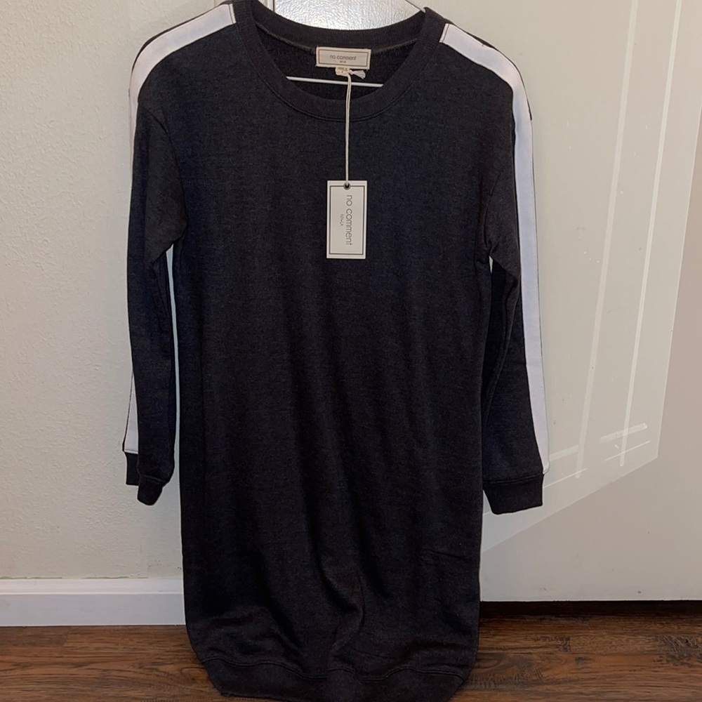 Dark Grey long sleeve sweatshirt dress